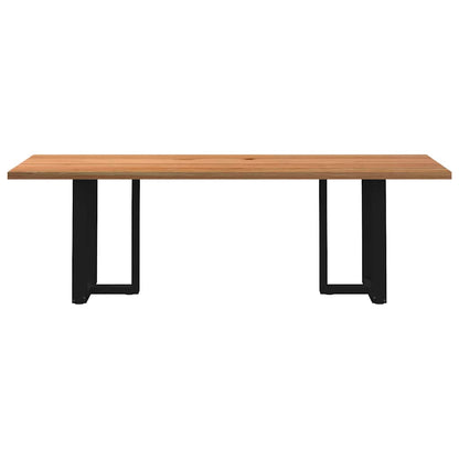 Eettafel rechthoekig 240x80x74 cm massief eikenhout lichtbruin