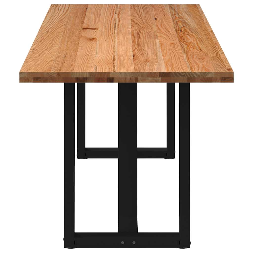 Eettafel rechthoekig 240x80x74 cm massief eikenhout lichtbruin