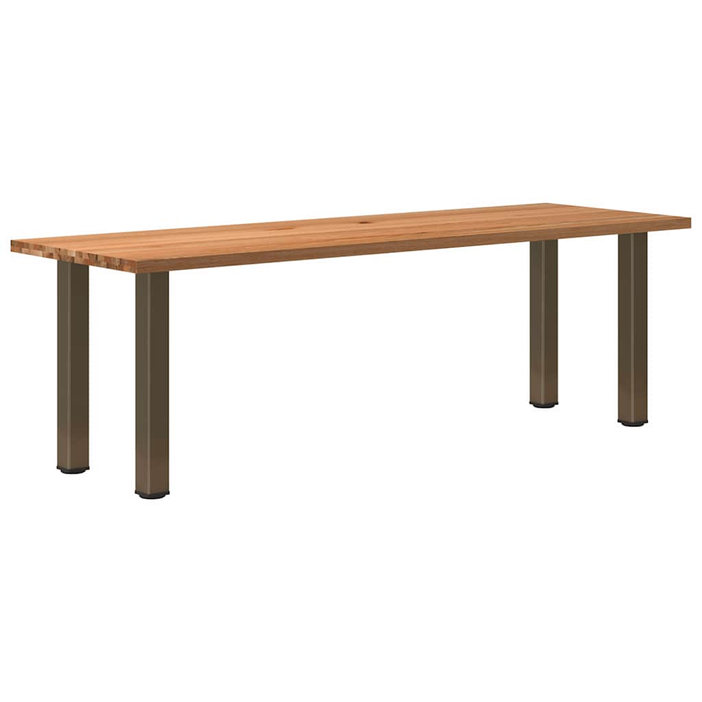 Eettafel rechthoekig 240x80x74 cm massief eikenhout lichtbruin