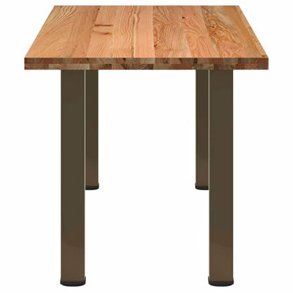 Eettafel rechthoekig 240x80x74 cm massief eikenhout lichtbruin