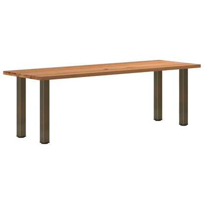 Eettafel rechthoekig 240x80x74 cm massief eikenhout lichtbruin
