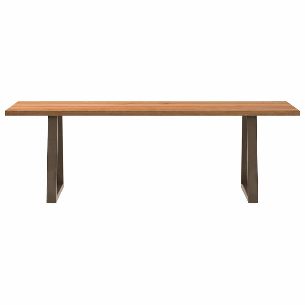 Eettafel rechthoekig 240x80x74 cm massief eikenhout lichtbruin