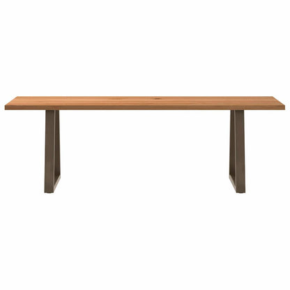 Eettafel rechthoekig 240x80x74 cm massief eikenhout lichtbruin