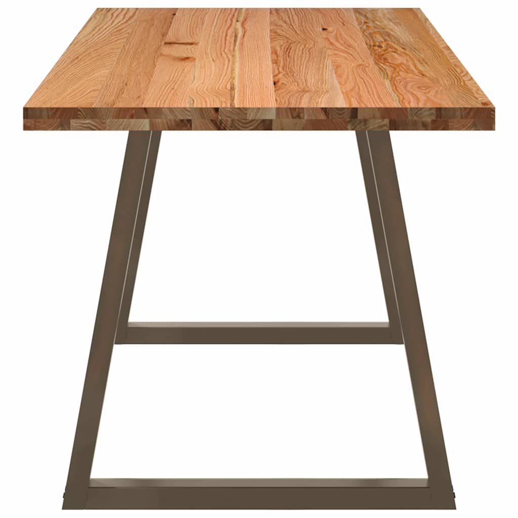 Eettafel rechthoekig 240x80x74 cm massief eikenhout lichtbruin