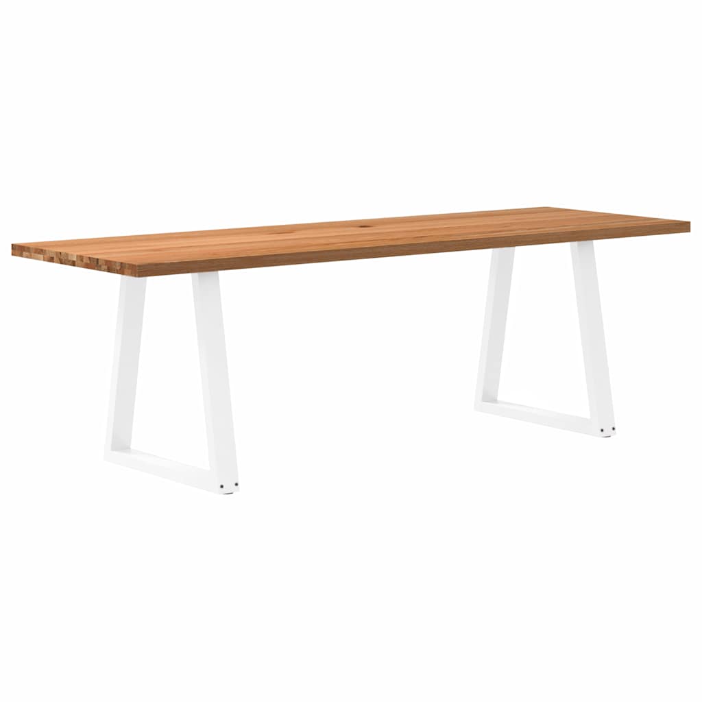 Eettafel rechthoekig 240x80x74 cm massief eikenhout lichtbruin