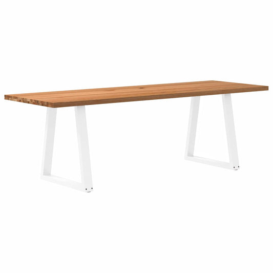 Eettafel rechthoekig 240x80x74 cm massief eikenhout lichtbruin