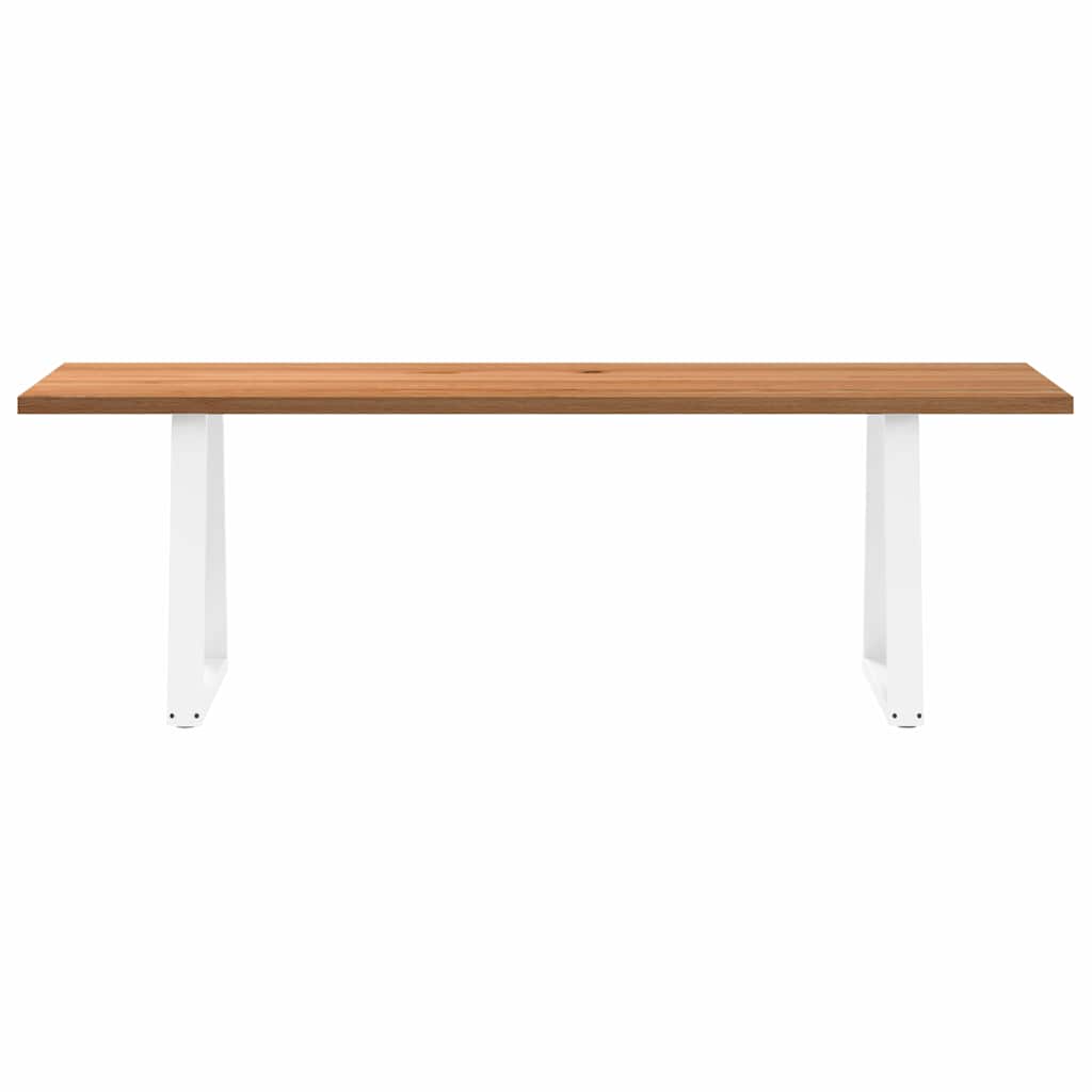 Eettafel rechthoekig 240x80x74 cm massief eikenhout lichtbruin