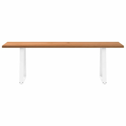 Eettafel rechthoekig 240x80x74 cm massief eikenhout lichtbruin