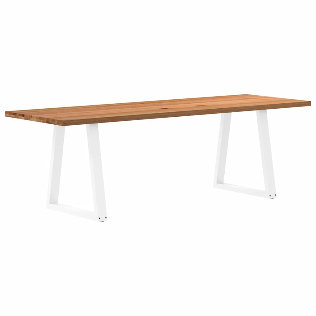 Eettafel rechthoekig 240x80x74 cm massief eikenhout lichtbruin