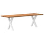 Eettafel rechthoekig 240x80x74 cm massief eikenhout lichtbruin