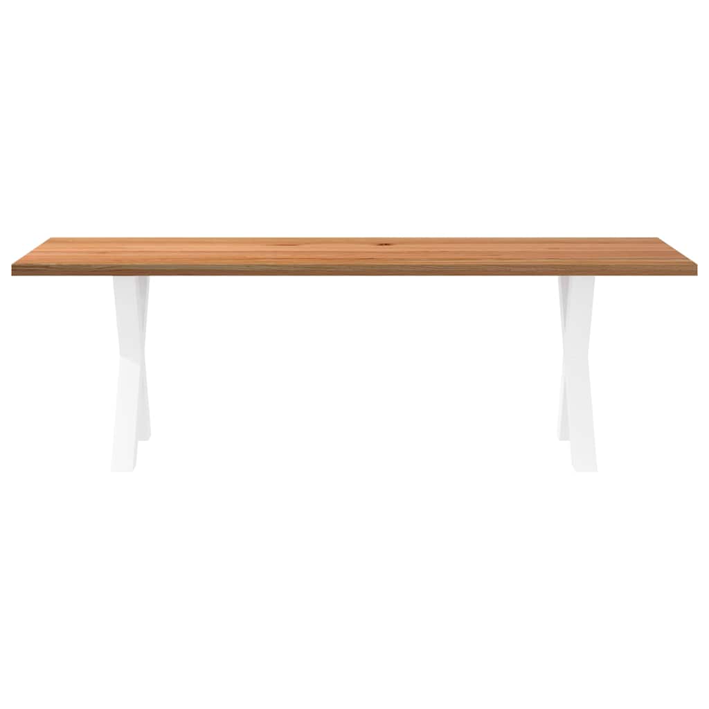 Eettafel rechthoekig 240x80x74 cm massief eikenhout lichtbruin