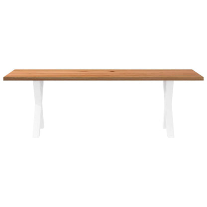 Eettafel rechthoekig 240x80x74 cm massief eikenhout lichtbruin