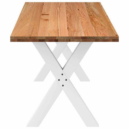 Eettafel rechthoekig 240x80x74 cm massief eikenhout lichtbruin