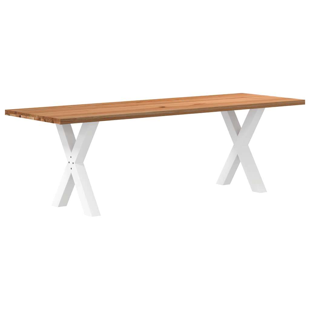 Eettafel rechthoekig 240x80x74 cm massief eikenhout lichtbruin