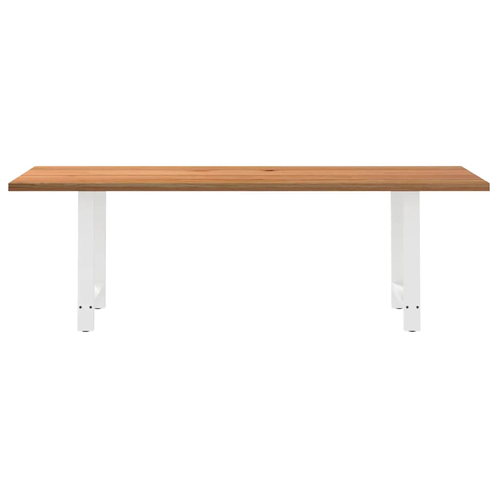 Eettafel rechthoekig 240x80x74 cm massief eikenhout lichtbruin