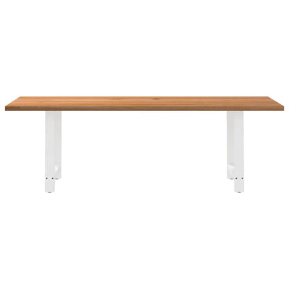 Eettafel rechthoekig 240x80x74 cm massief eikenhout lichtbruin