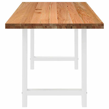 Eettafel rechthoekig 240x80x74 cm massief eikenhout lichtbruin