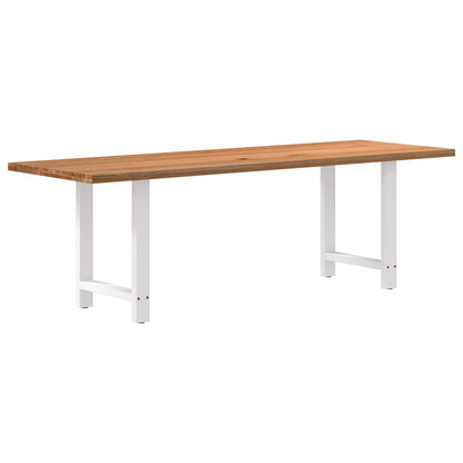 Eettafel rechthoekig 240x80x74 cm massief eikenhout lichtbruin