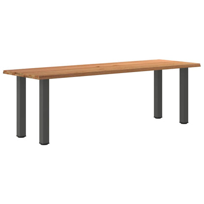 Eettafel met natuurlijke rand 240x80x74 cm massief eikenhout