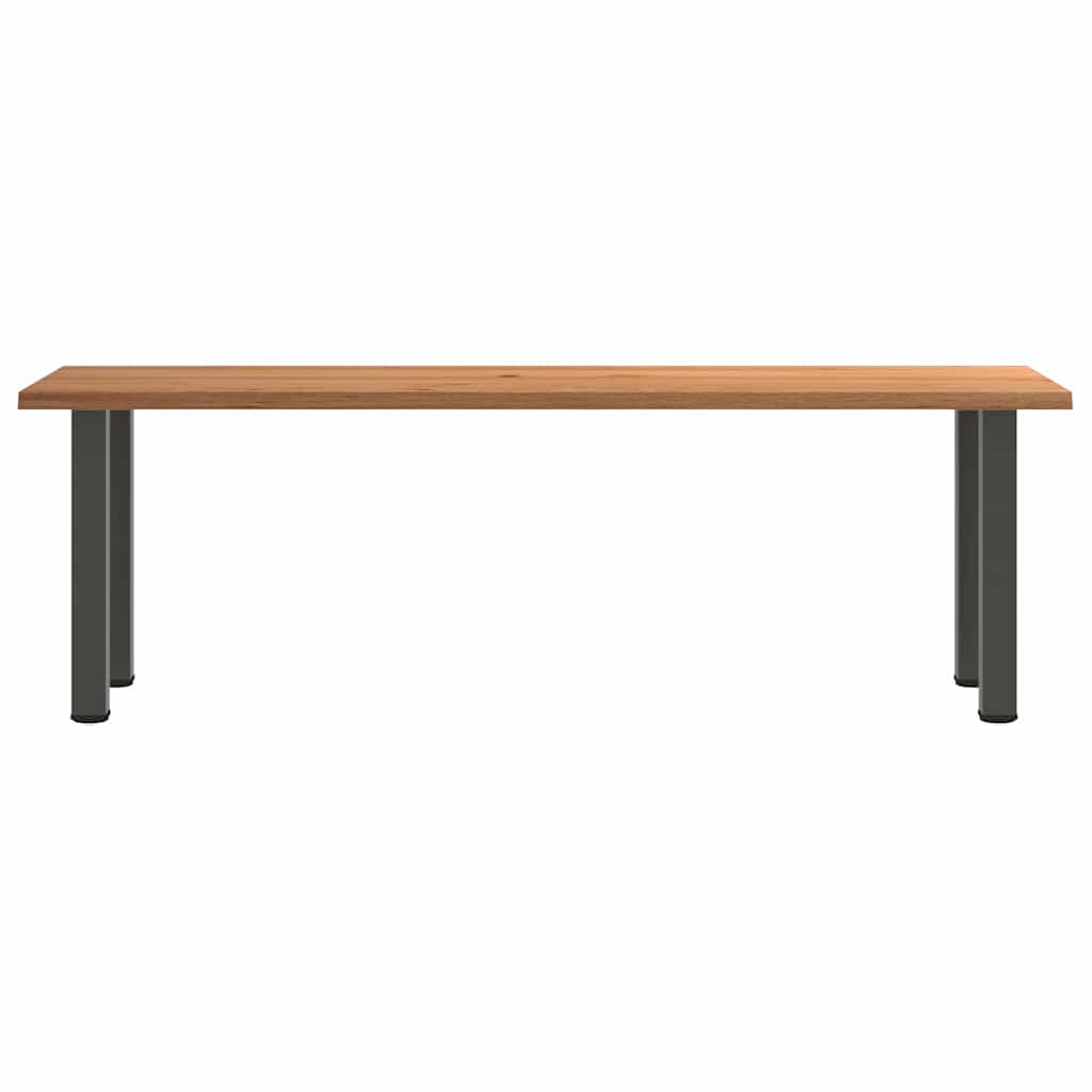 Eettafel met natuurlijke rand 240x80x74 cm massief eikenhout