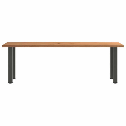Eettafel met natuurlijke rand 240x80x74 cm massief eikenhout
