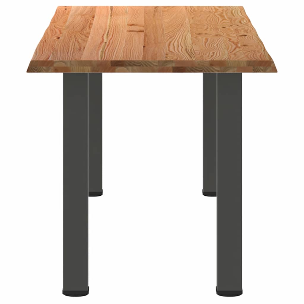 Eettafel met natuurlijke rand 240x80x74 cm massief eikenhout