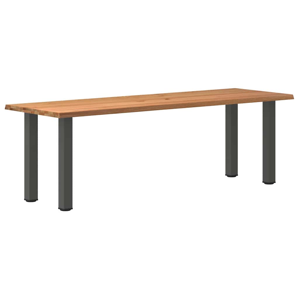 Eettafel met natuurlijke rand 240x80x74 cm massief eikenhout