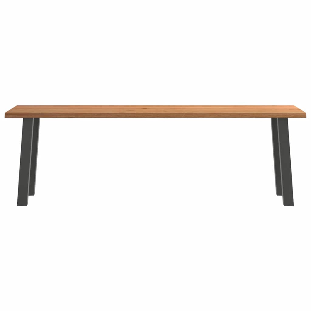Eettafel met natuurlijke rand 240x80x74 cm massief eikenhout