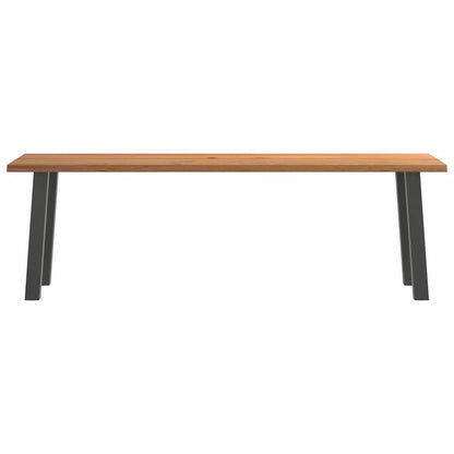 Eettafel met natuurlijke rand 240x80x74 cm massief eikenhout