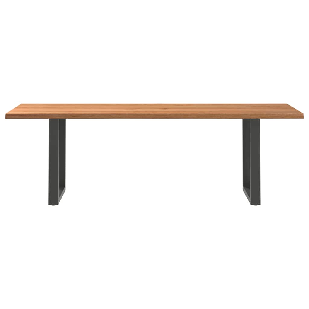 Eettafel met natuurlijke rand 240x80x74 cm massief eikenhout