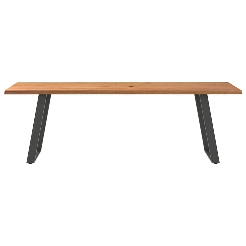 Eettafel met natuurlijke rand 240x80x74 cm massief eikenhout