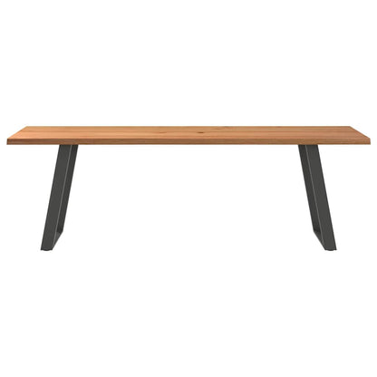 Eettafel met natuurlijke rand 240x80x74 cm massief eikenhout