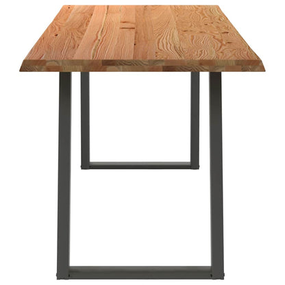 Eettafel met natuurlijke rand 240x80x74 cm massief eikenhout