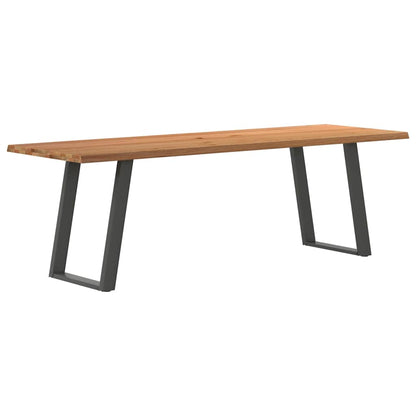 Eettafel met natuurlijke rand 240x80x74 cm massief eikenhout