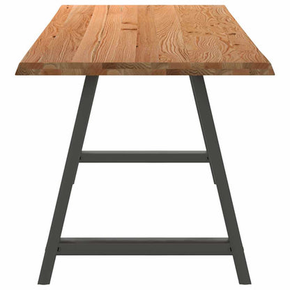 Eettafel met natuurlijke rand 240x80x74 cm massief eikenhout