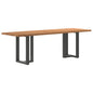 Eettafel met natuurlijke rand 240x80x74 cm massief eikenhout