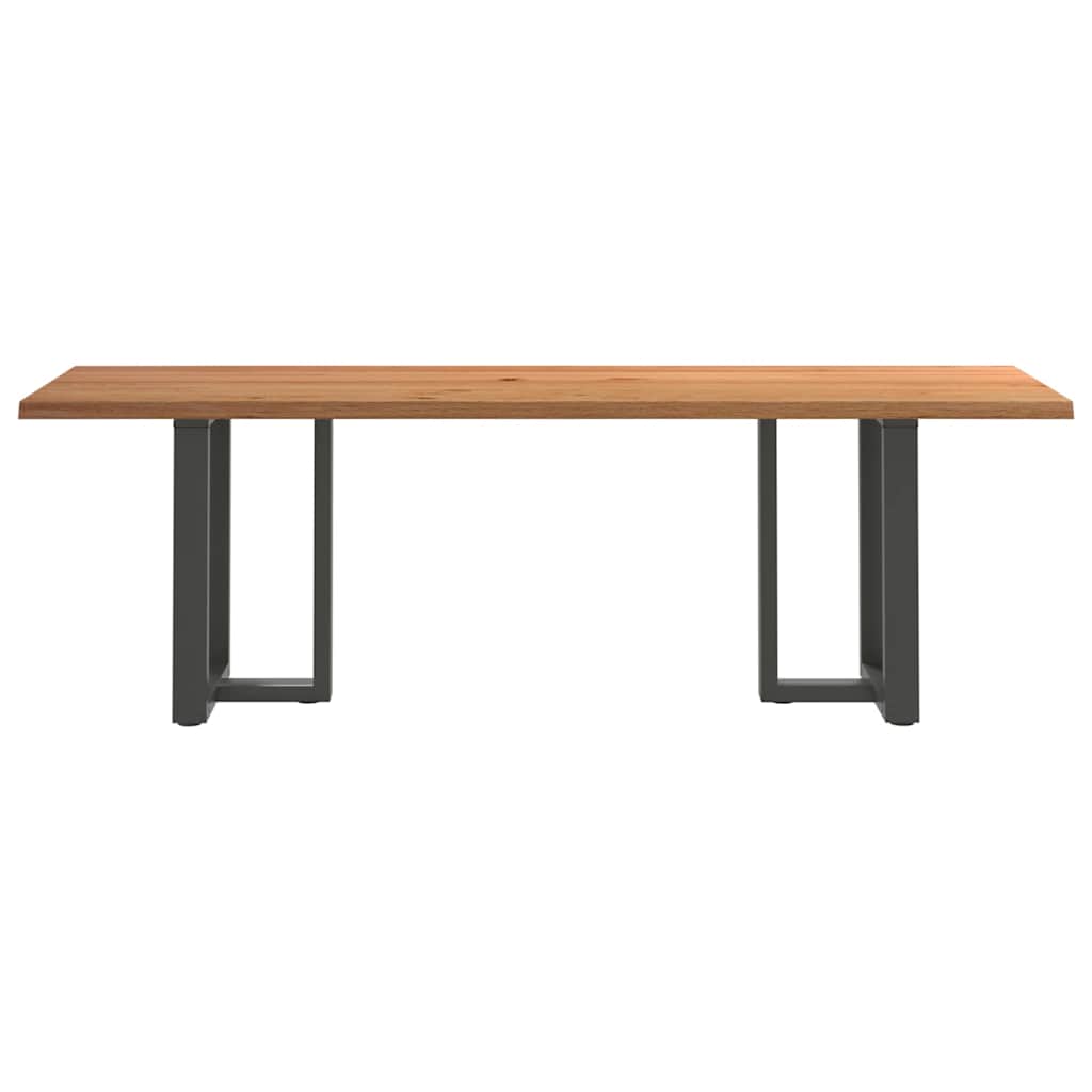 Eettafel met natuurlijke rand 240x80x74 cm massief eikenhout