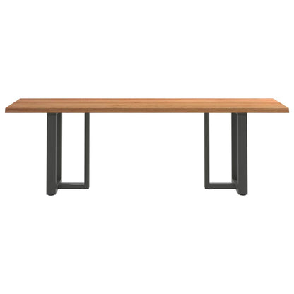 Eettafel met natuurlijke rand 240x80x74 cm massief eikenhout