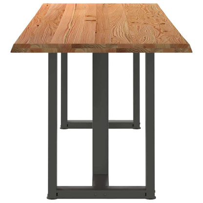 Eettafel met natuurlijke rand 240x80x74 cm massief eikenhout