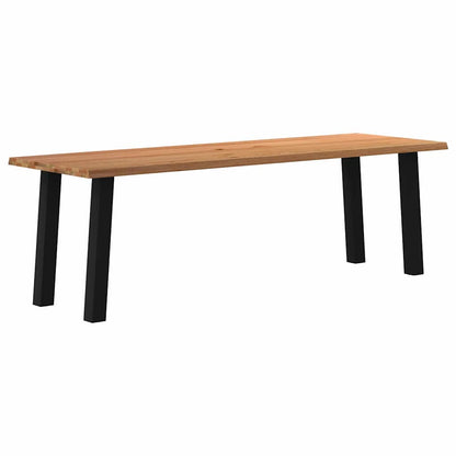 Eettafel met natuurlijke rand 240x80x74 cm massief eikenhout