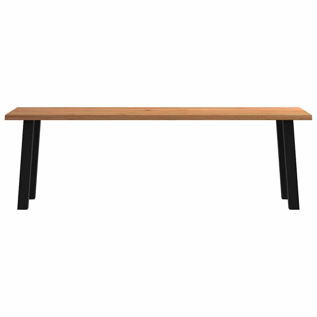 Eettafel met natuurlijke rand 240x80x74 cm massief eikenhout