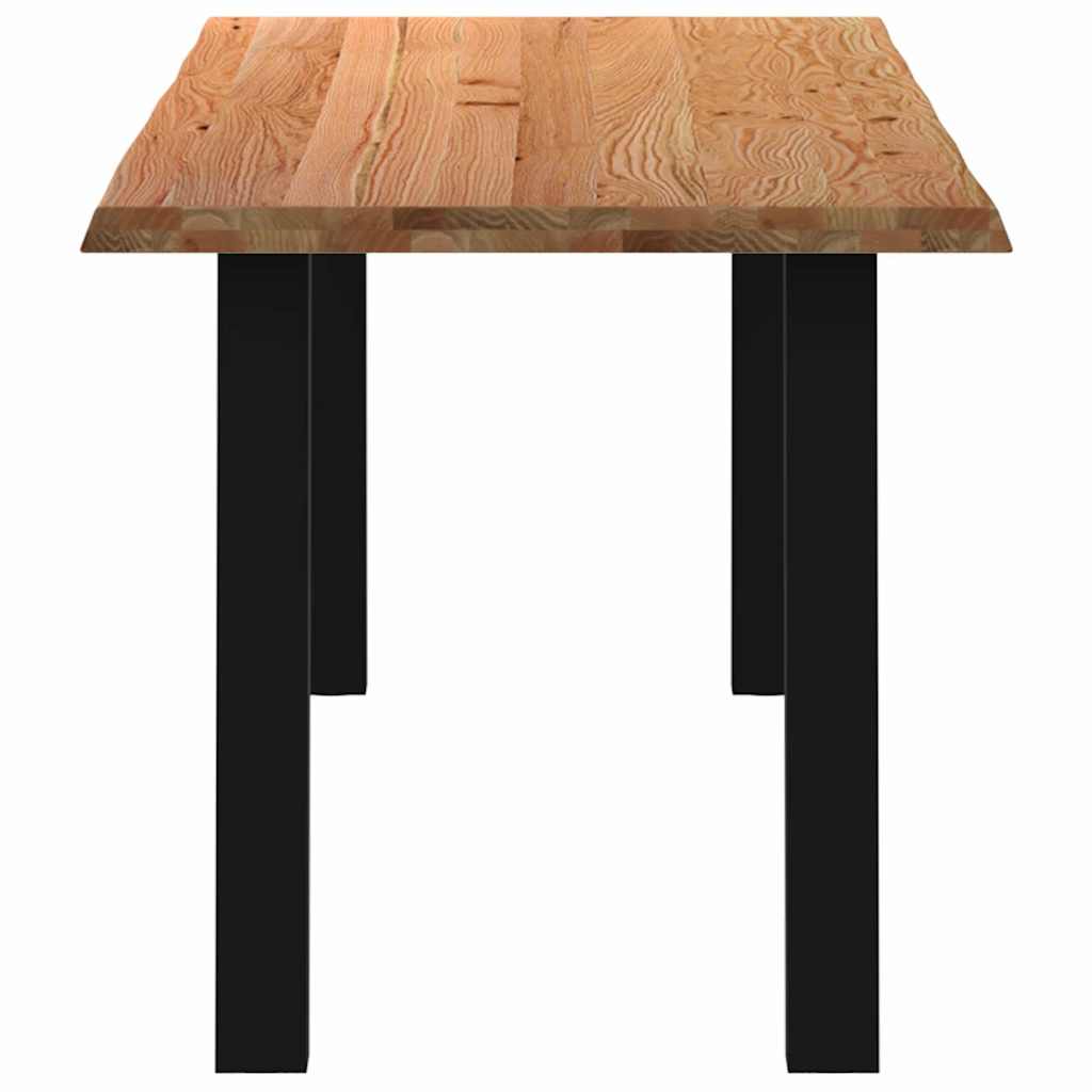 Eettafel met natuurlijke rand 240x80x74 cm massief eikenhout