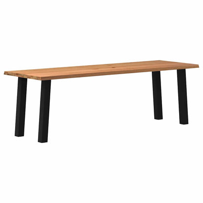Eettafel met natuurlijke rand 240x80x74 cm massief eikenhout