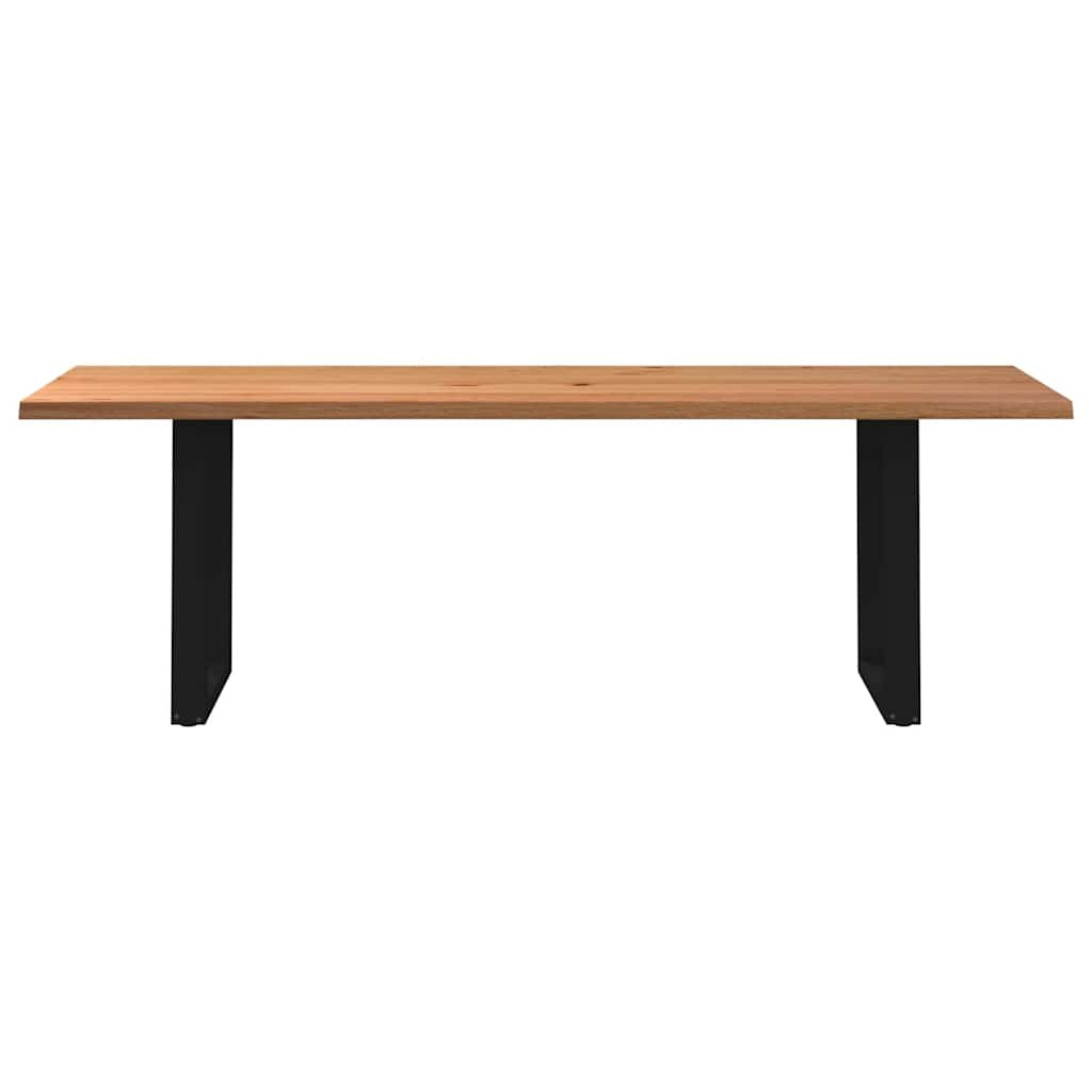 Eettafel met natuurlijke rand 240x80x74 cm massief eikenhout