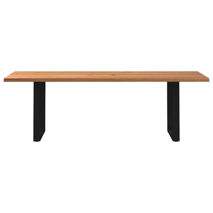 Eettafel met natuurlijke rand 240x80x74 cm massief eikenhout