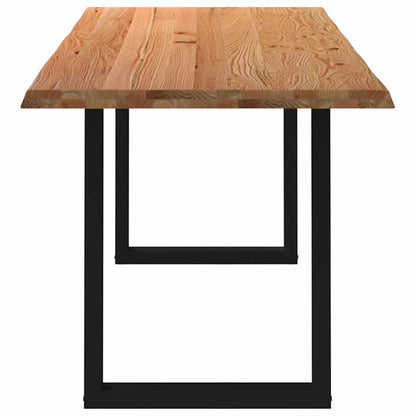 Eettafel met natuurlijke rand 240x80x74 cm massief eikenhout