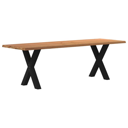 Eettafel met natuurlijke rand 240x80x74 cm massief eikenhout