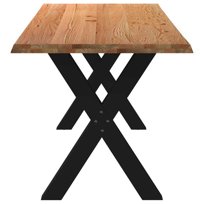 Eettafel met natuurlijke rand 240x80x74 cm massief eikenhout