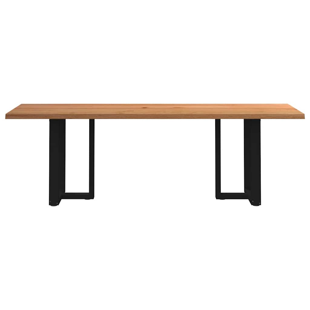 Eettafel met natuurlijke rand 240x80x74 cm massief eikenhout