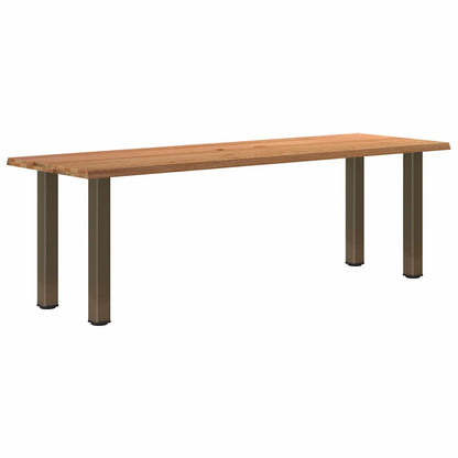 Eettafel met natuurlijke rand 240x80x74 cm massief eikenhout